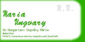 maria ungvary business card